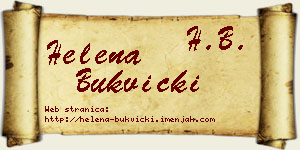 Helena Bukvički vizit kartica